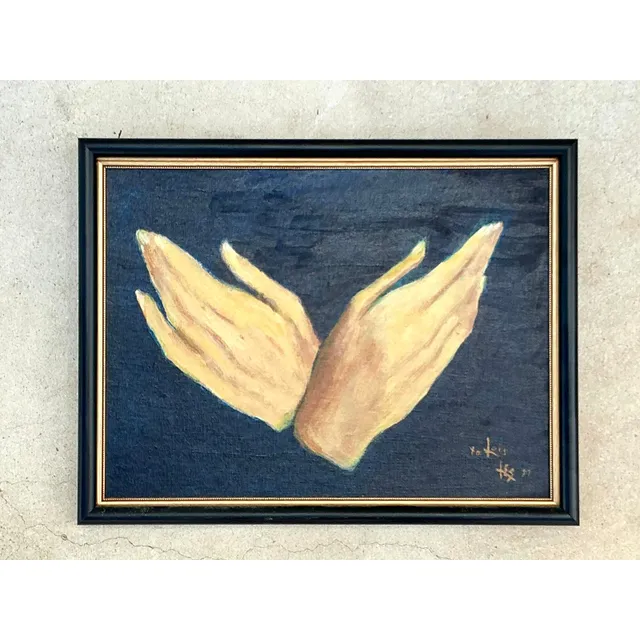Vintage Regency Original Oil Painting of Hands — additional photo 4