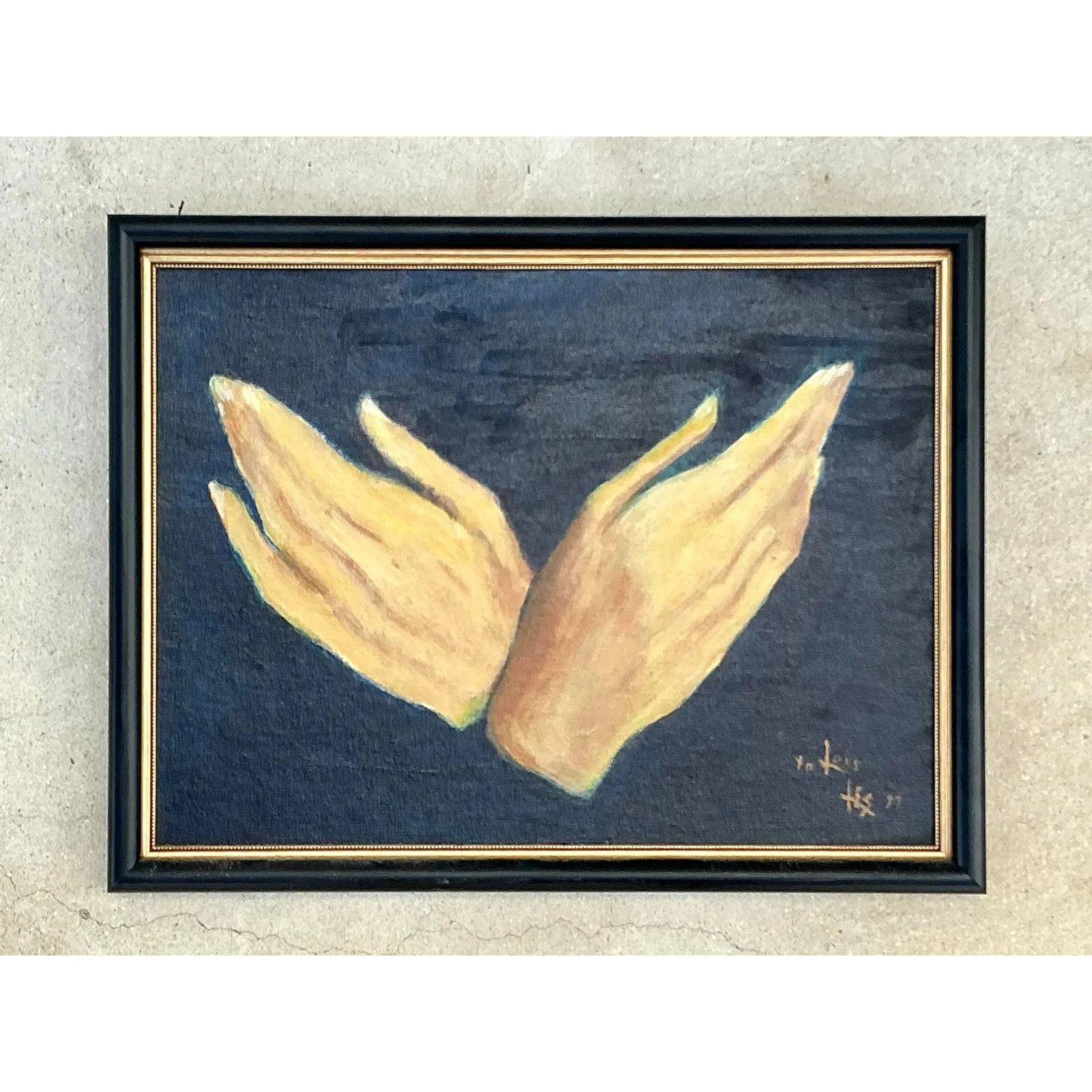 Vintage Regency Original Oil Painting of Hands — additional photo 5