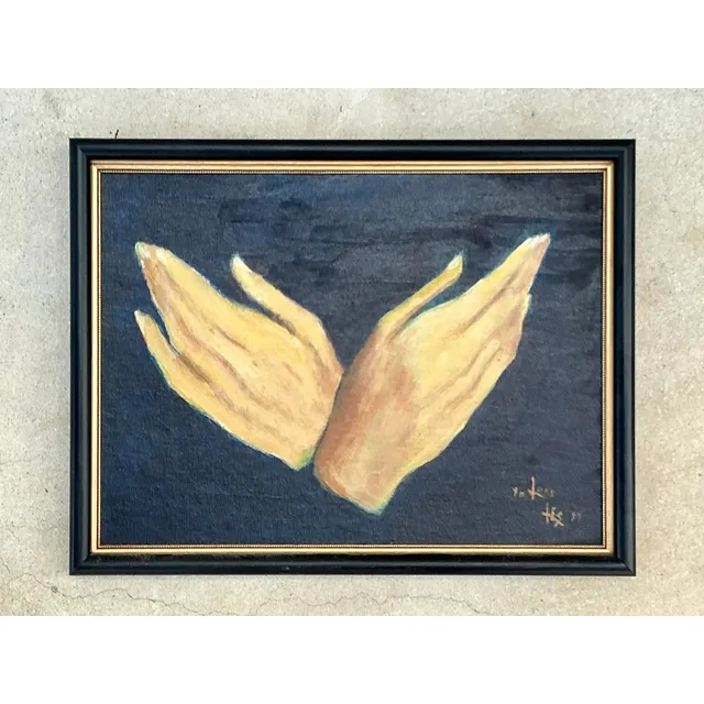 Vintage Regency Original Oil Painting of Hands — additional photo 5