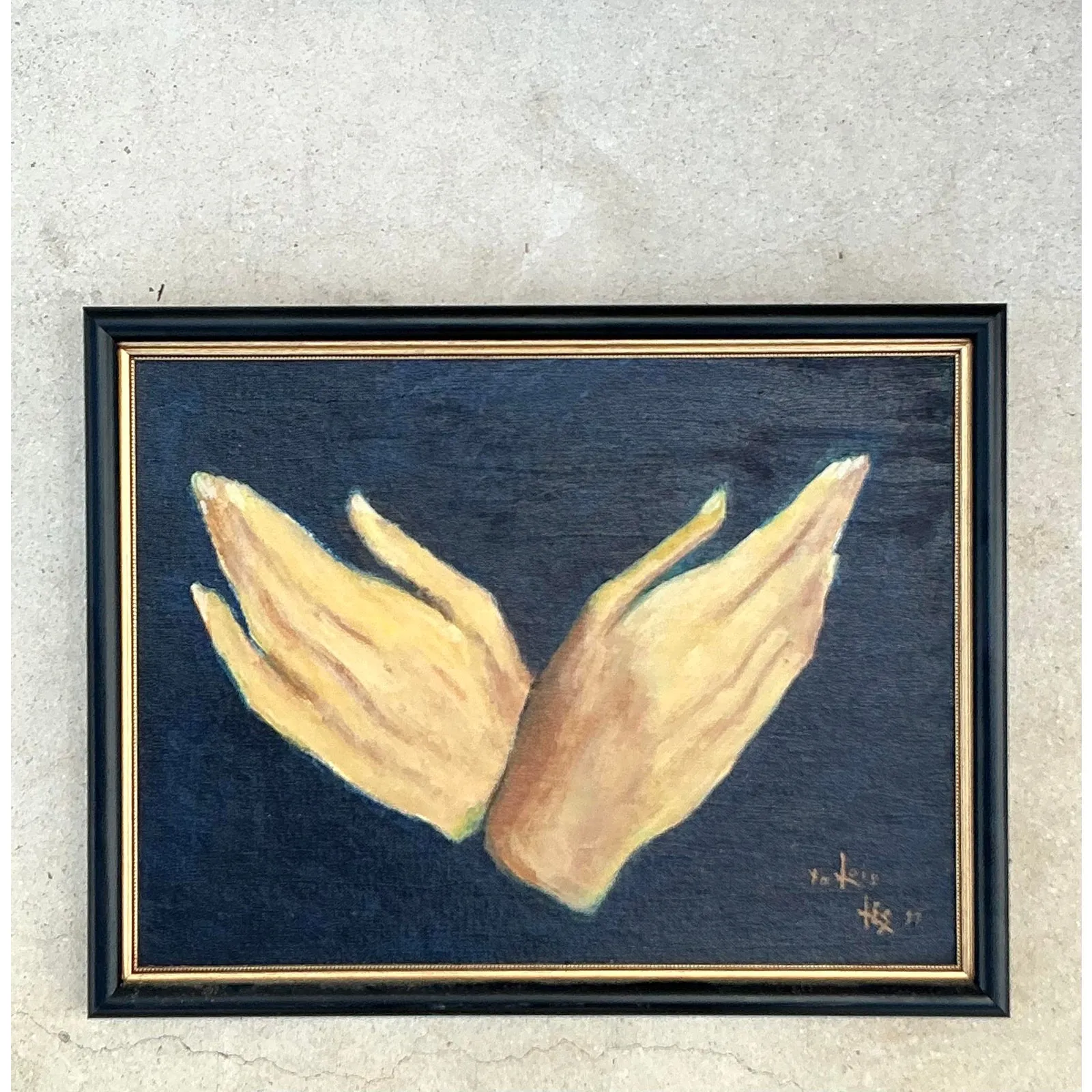 Vintage Regency Original Oil Painting of Hands — additional photo 7