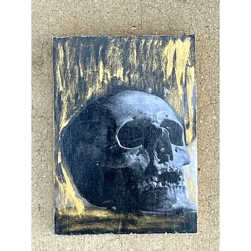 Vintage Boho Original Skull Abstract on Board — additional photo 2