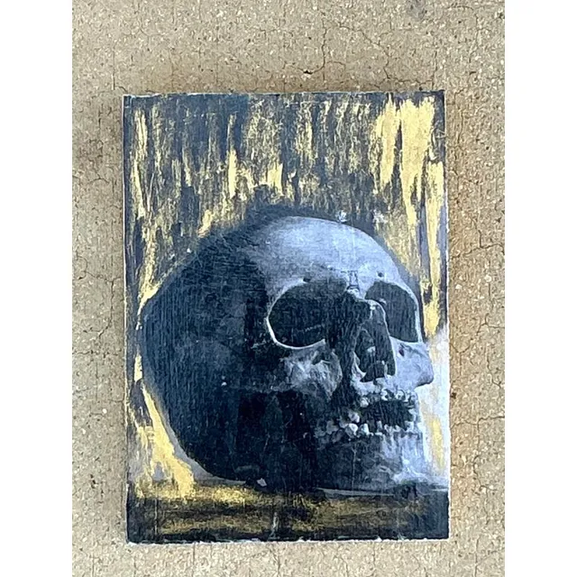 Vintage Boho Original Skull Abstract on Board — additional photo 3