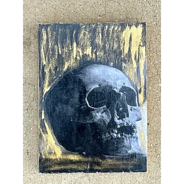 Vintage Boho Original Skull Abstract on Board — additional photo 4