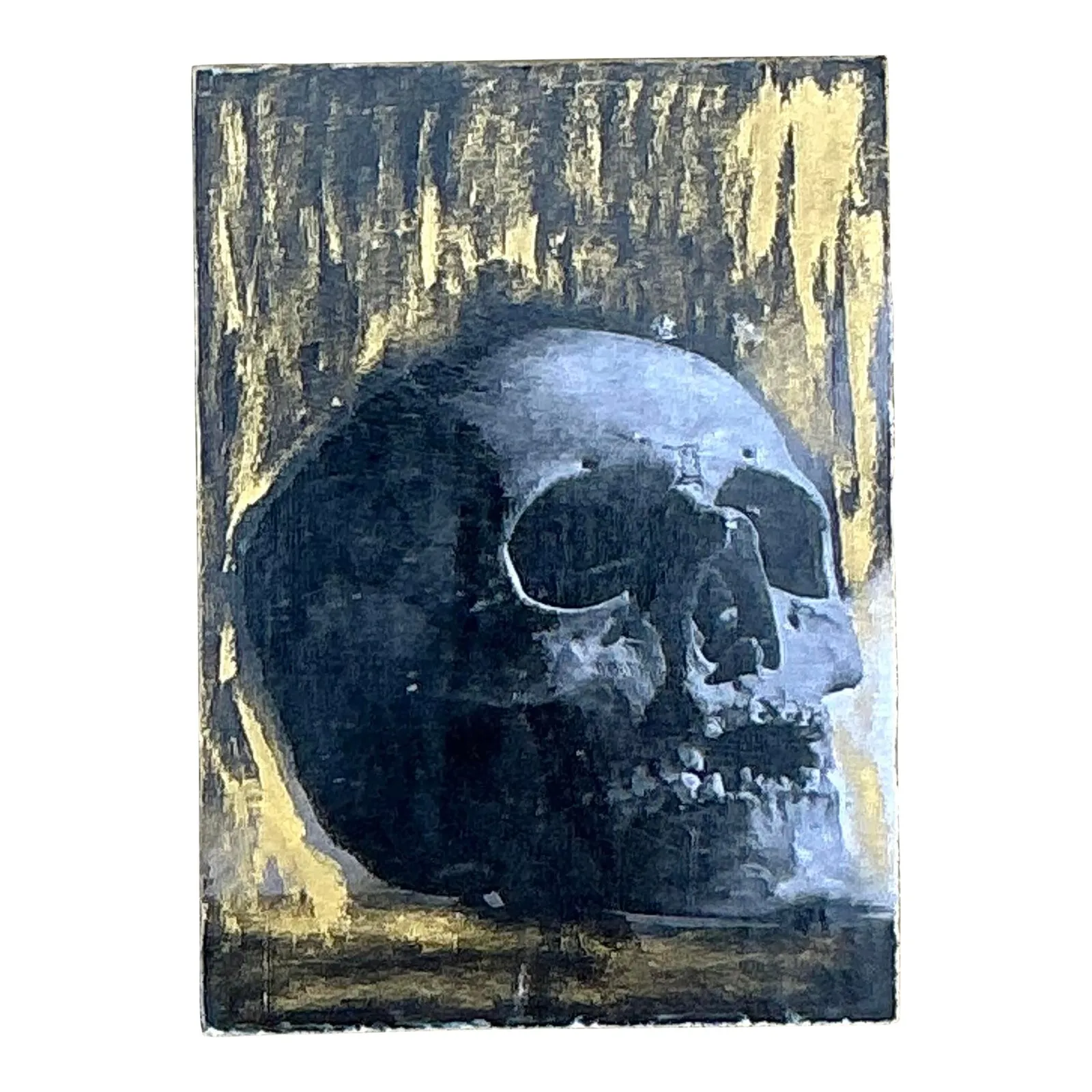 Vintage Boho Original Skull Abstract on Board — additional photo 1