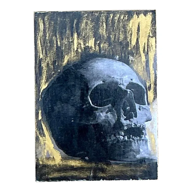 Vintage Boho Original Skull Abstract on Board — additional photo 1