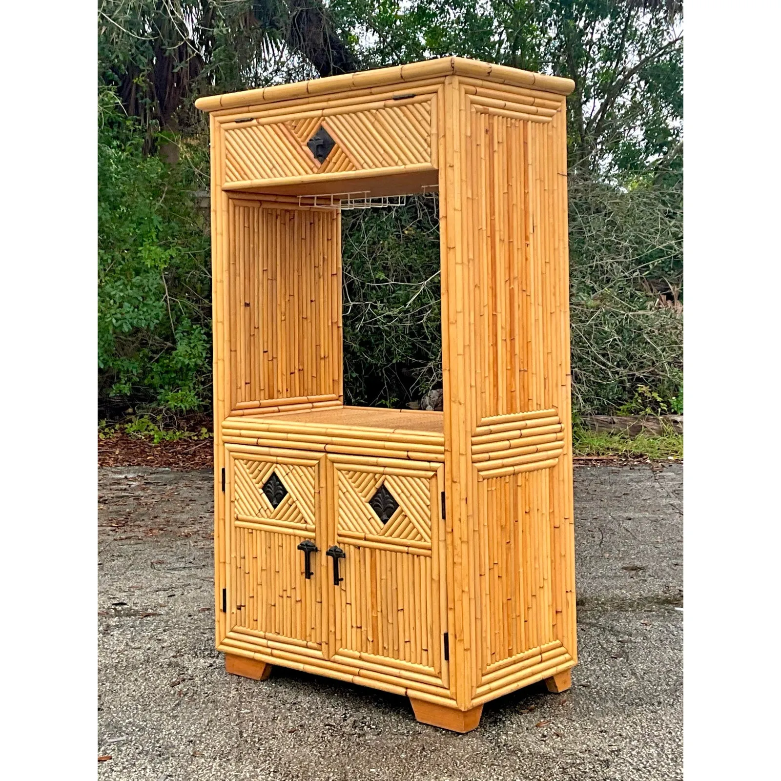 Vintage Coastal Bamboo Dry Bar — additional photo 2