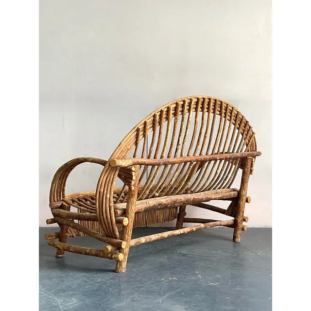 Vintage Boho Bent Branch Adirondack Sofa — additional photo 8