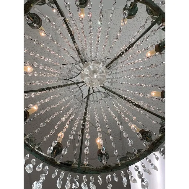 Vintage Regency Crystal Rope Verdigris Chandelier — additional photo 4