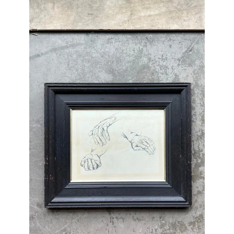 Vintage Boho Original 1977 Anatomy Sketch on Paper — additional photo 4