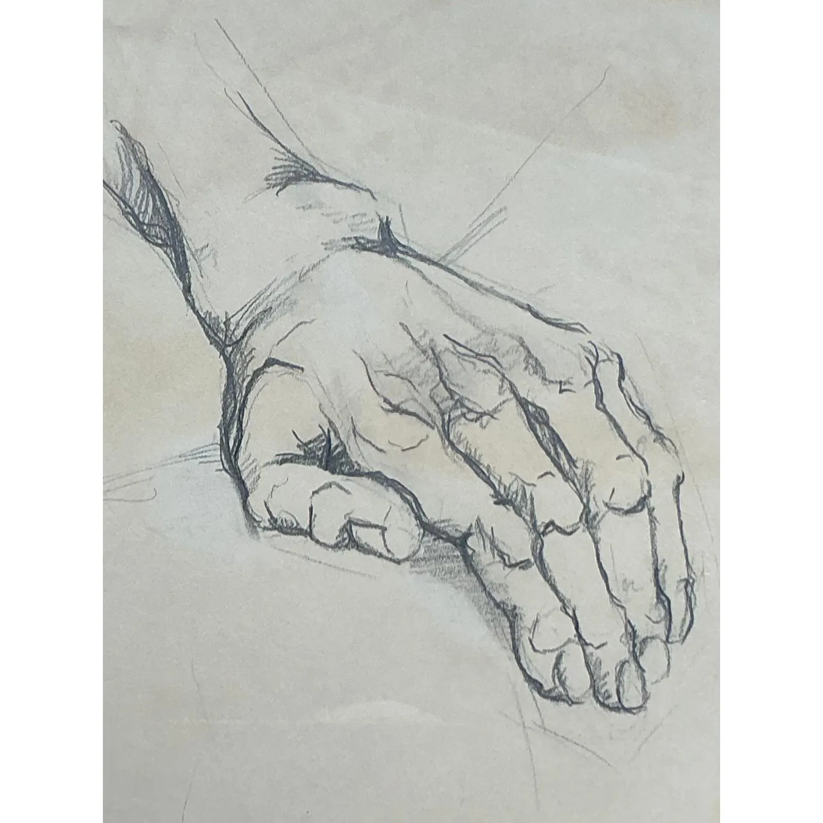 Vintage Boho Original 1977 Anatomy Sketch on Paper — additional photo 6