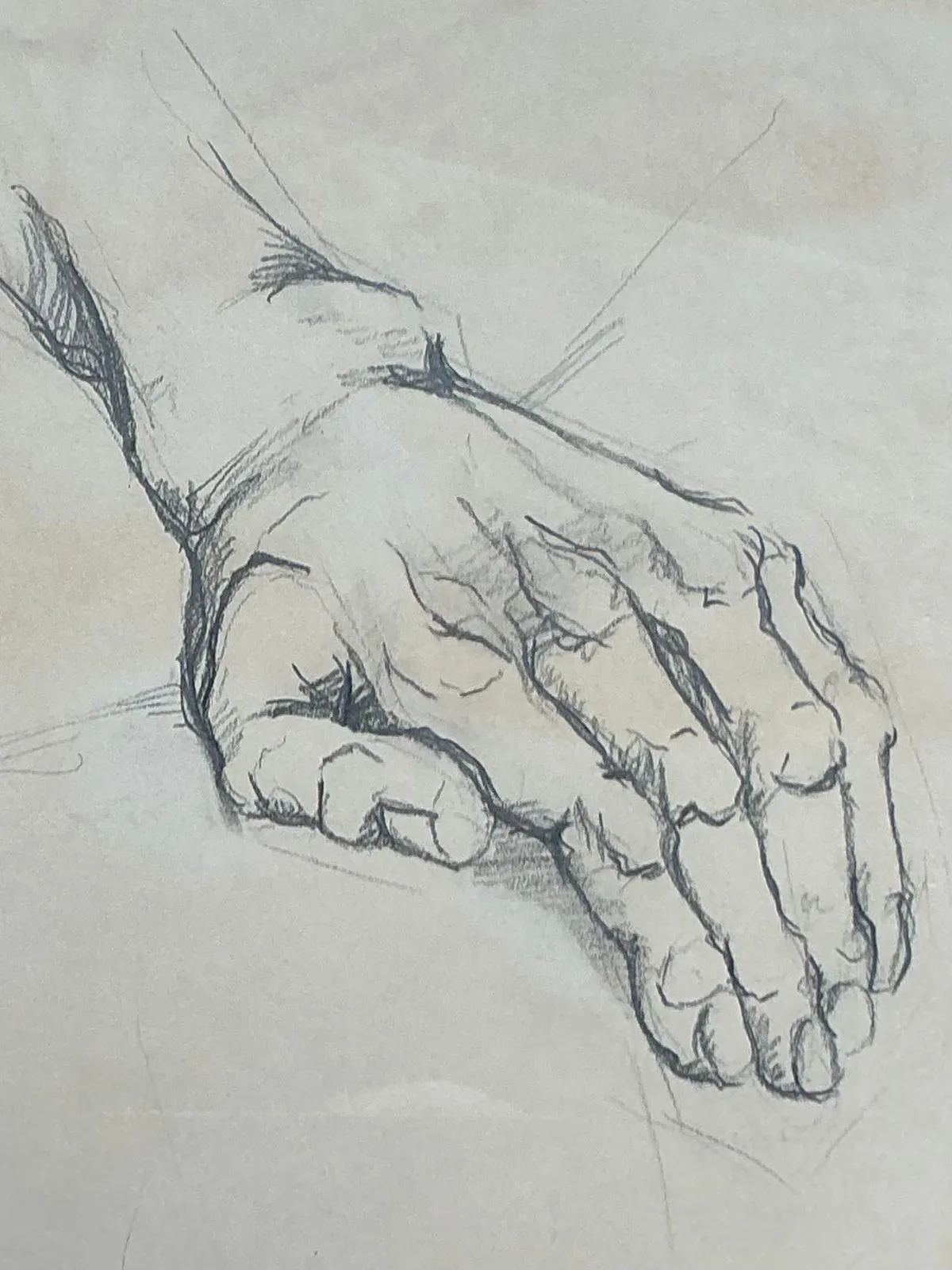 Vintage Boho Original 1977 Anatomy Sketch on Paper — additional photo 6
