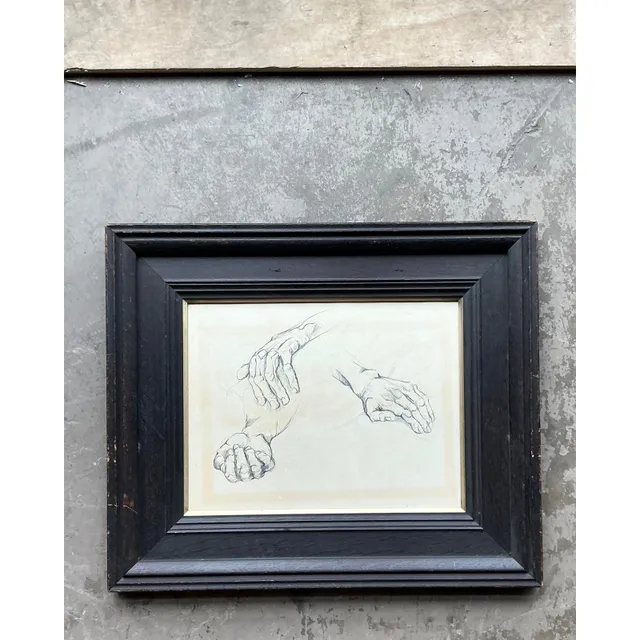 Vintage Boho Original 1977 Anatomy Sketch on Paper — additional photo 8