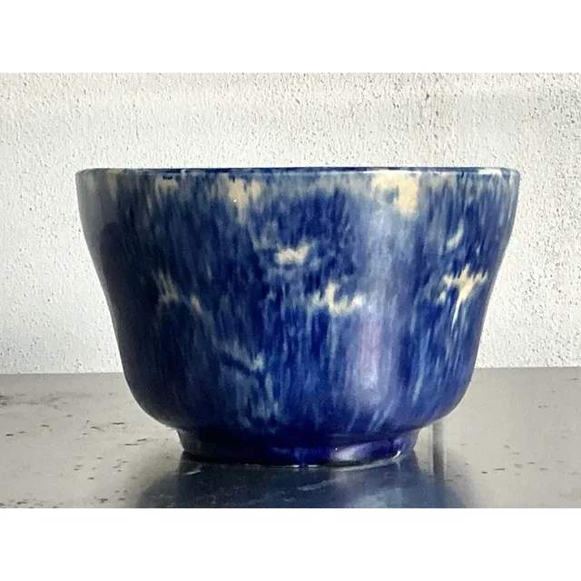 Vintage Boho Glazed Ceramic Splatter Bowl — additional photo 3