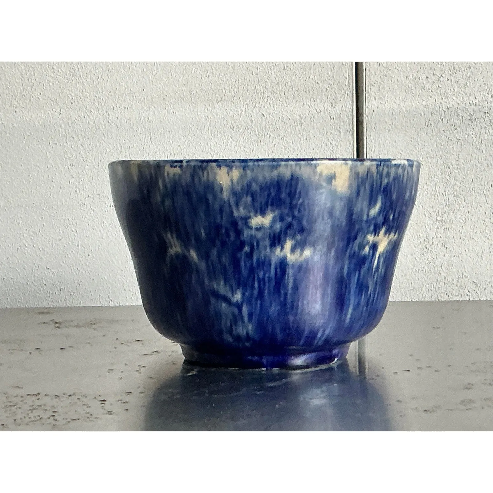 Vintage Boho Glazed Ceramic Splatter Bowl — additional photo 4