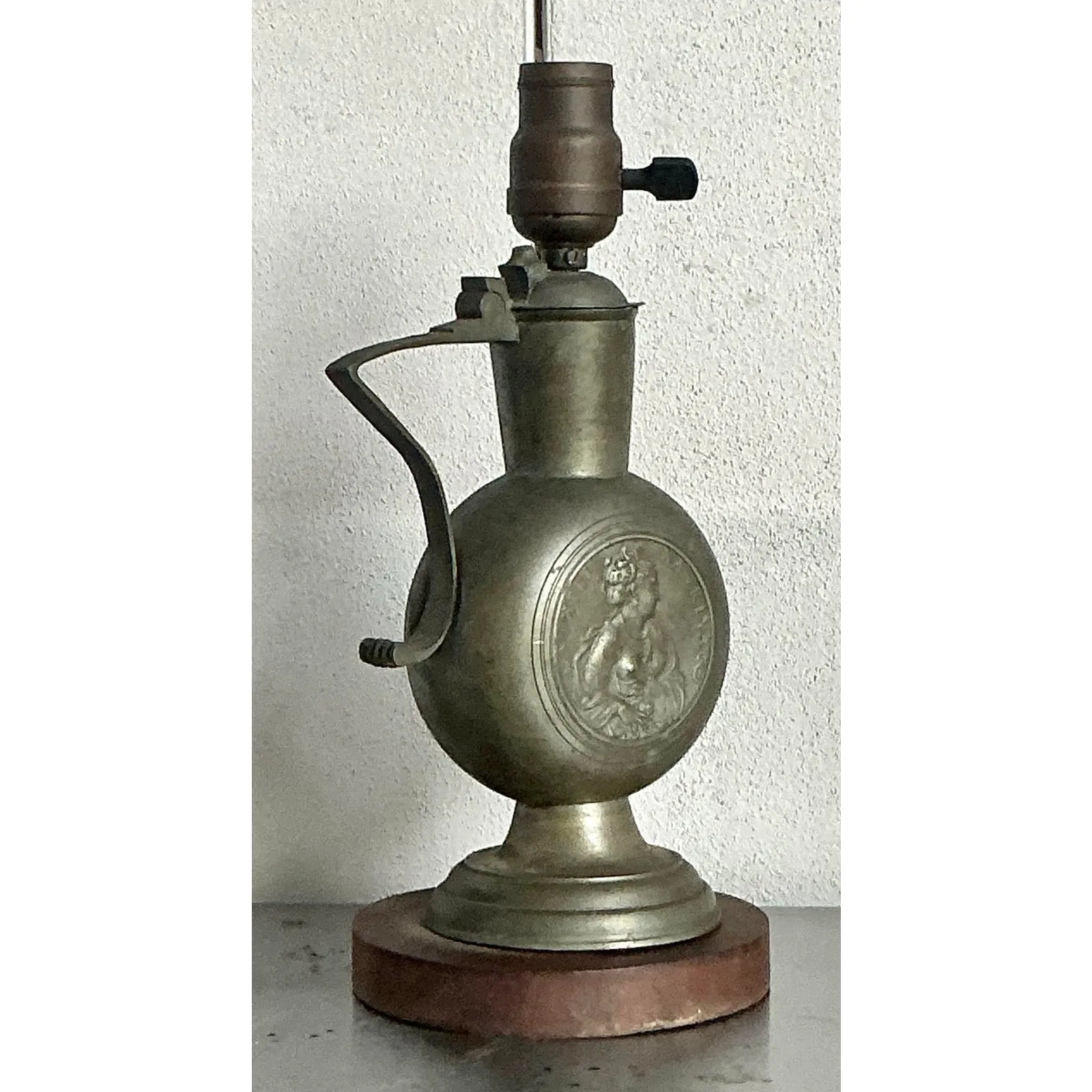 Vintage Boho Embossed Metal Medallion Lamp — additional photo 4