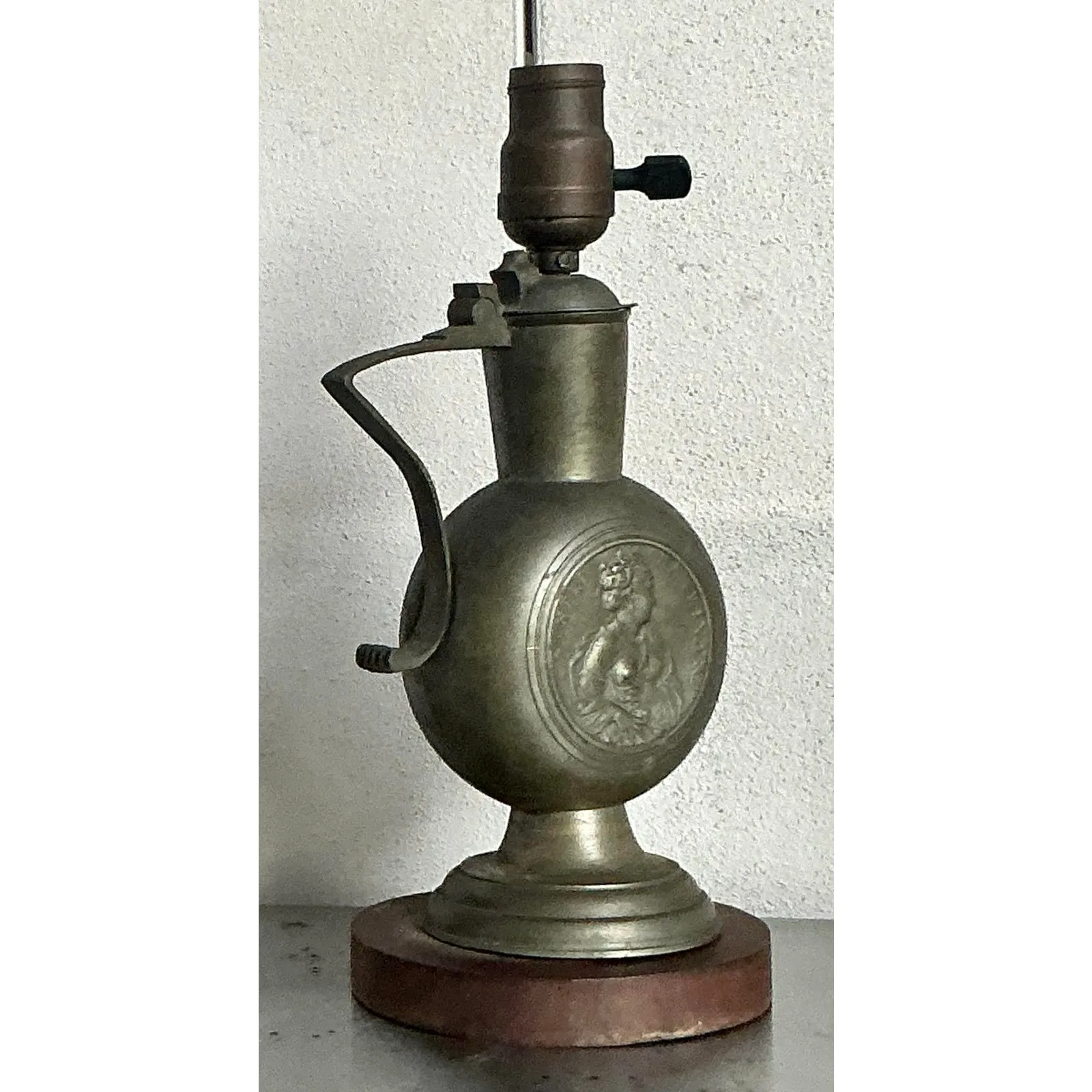 Vintage Boho Embossed Metal Medallion Lamp — additional photo 7