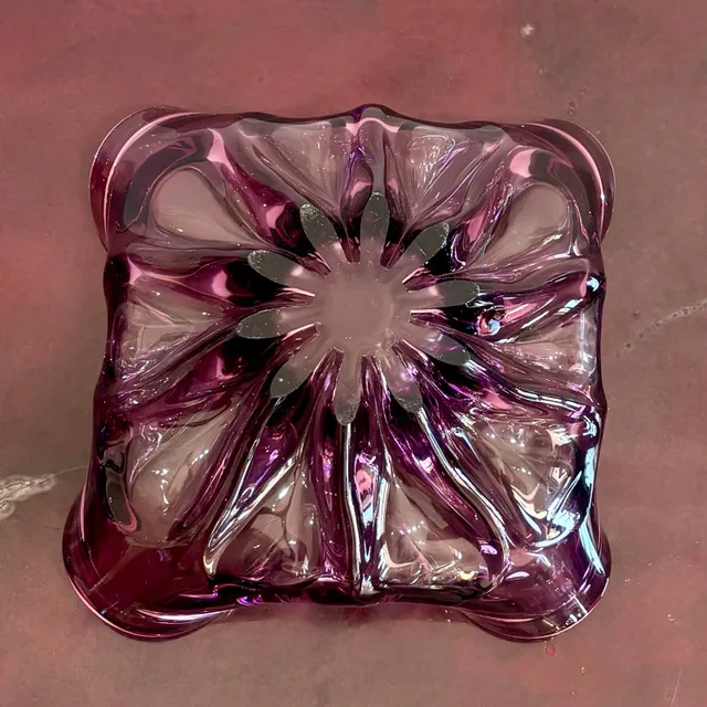 Vintage Boho Purple Art Glass Bowl After Murano — additional photo 3