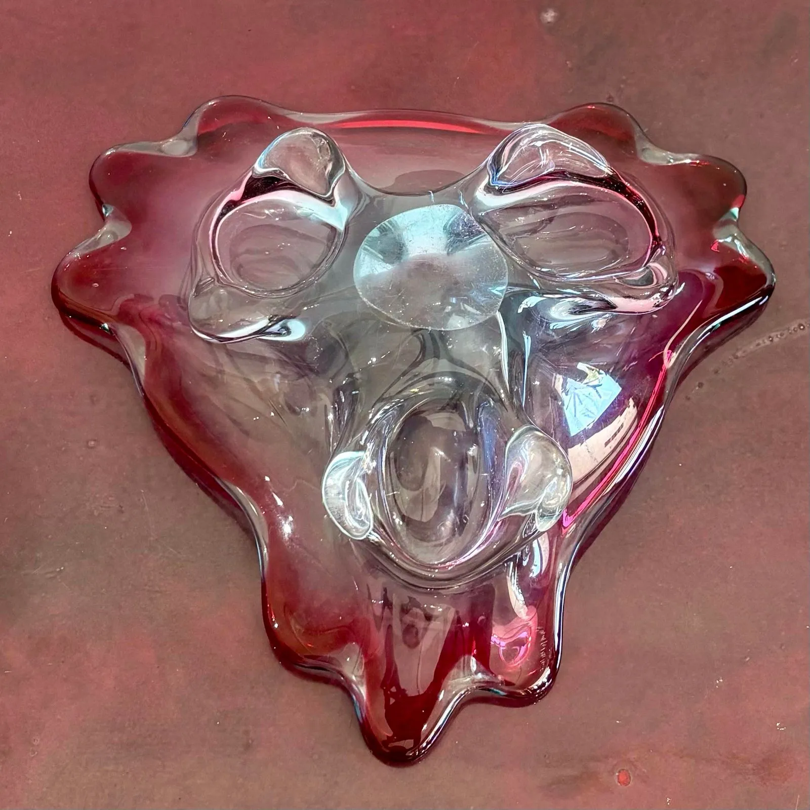 Vintage Boho Art Glass Dish After Murano — additional photo 4