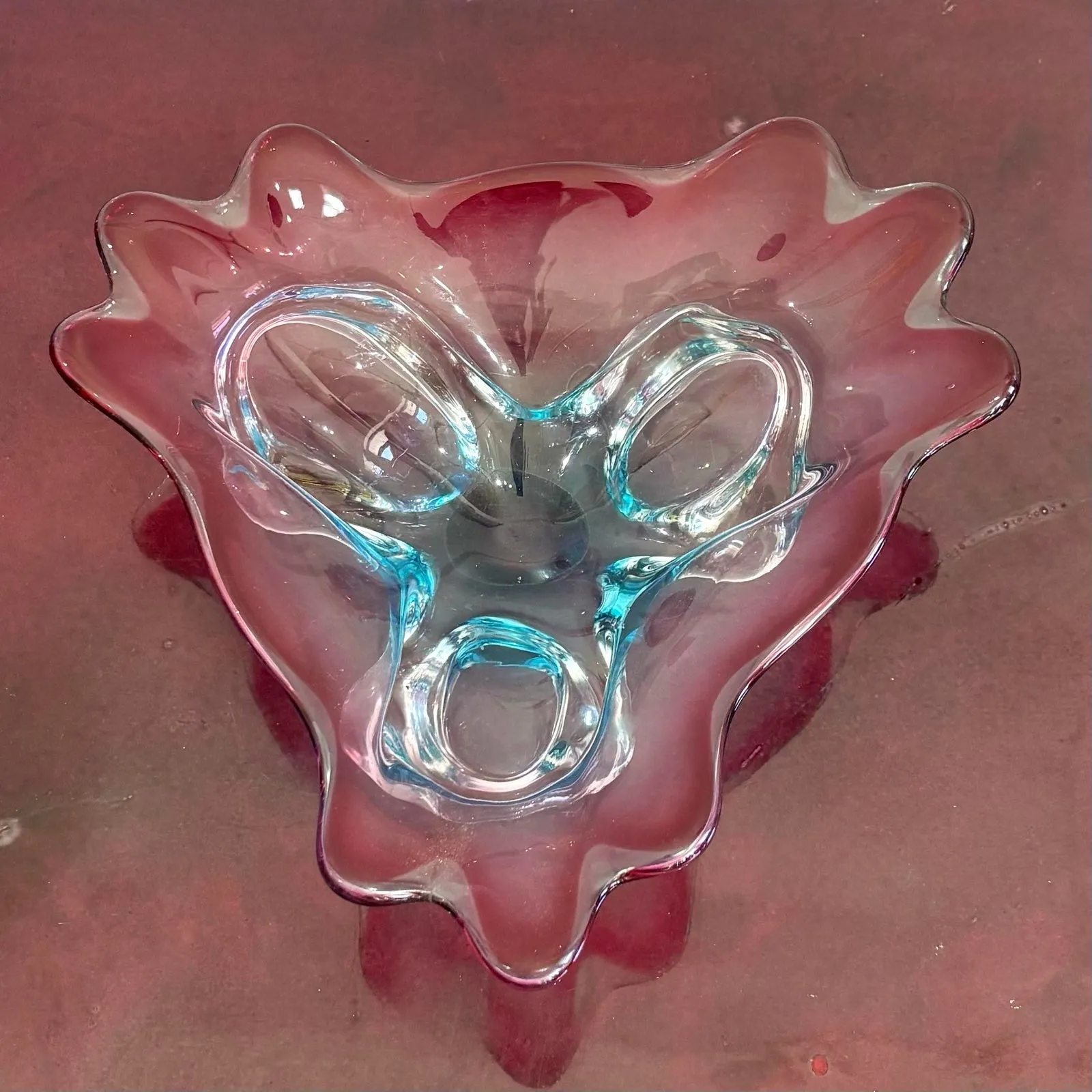 Vintage Boho Art Glass Dish After Murano — additional photo 6