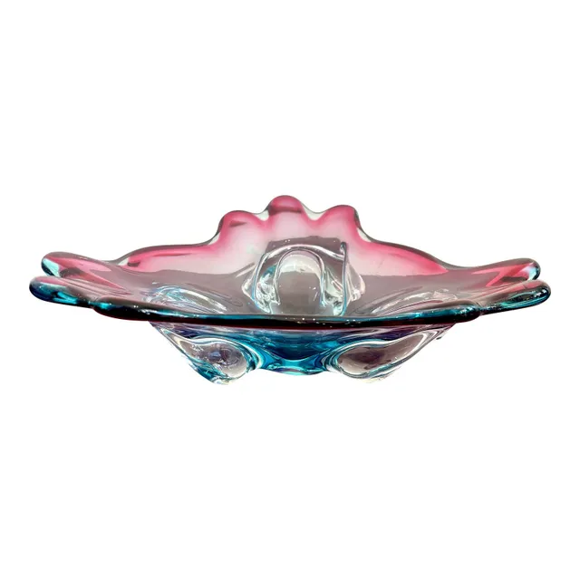Vintage Boho Art Glass Dish After Murano — additional photo 1