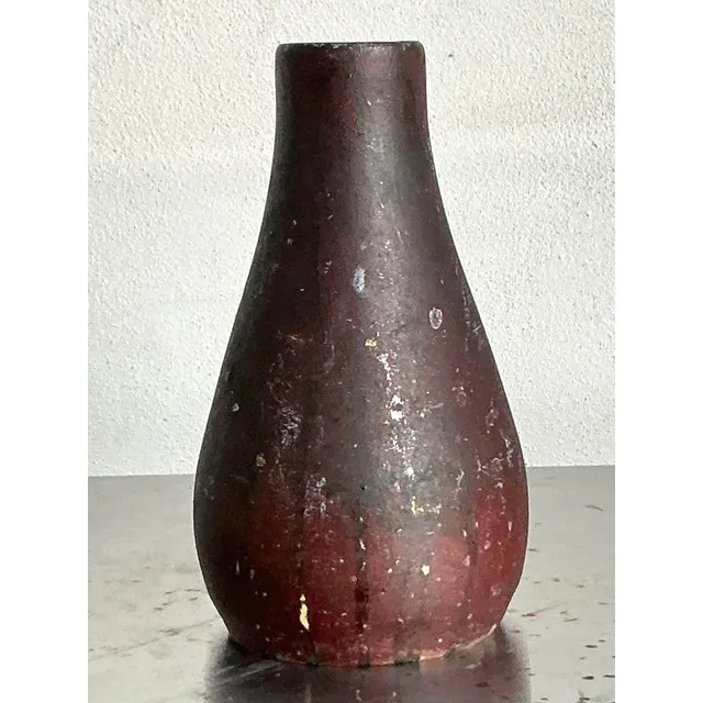Vintage Boho Studio Pottery Vase - Earthenware, 4.5W x 7.5H — additional photo 6