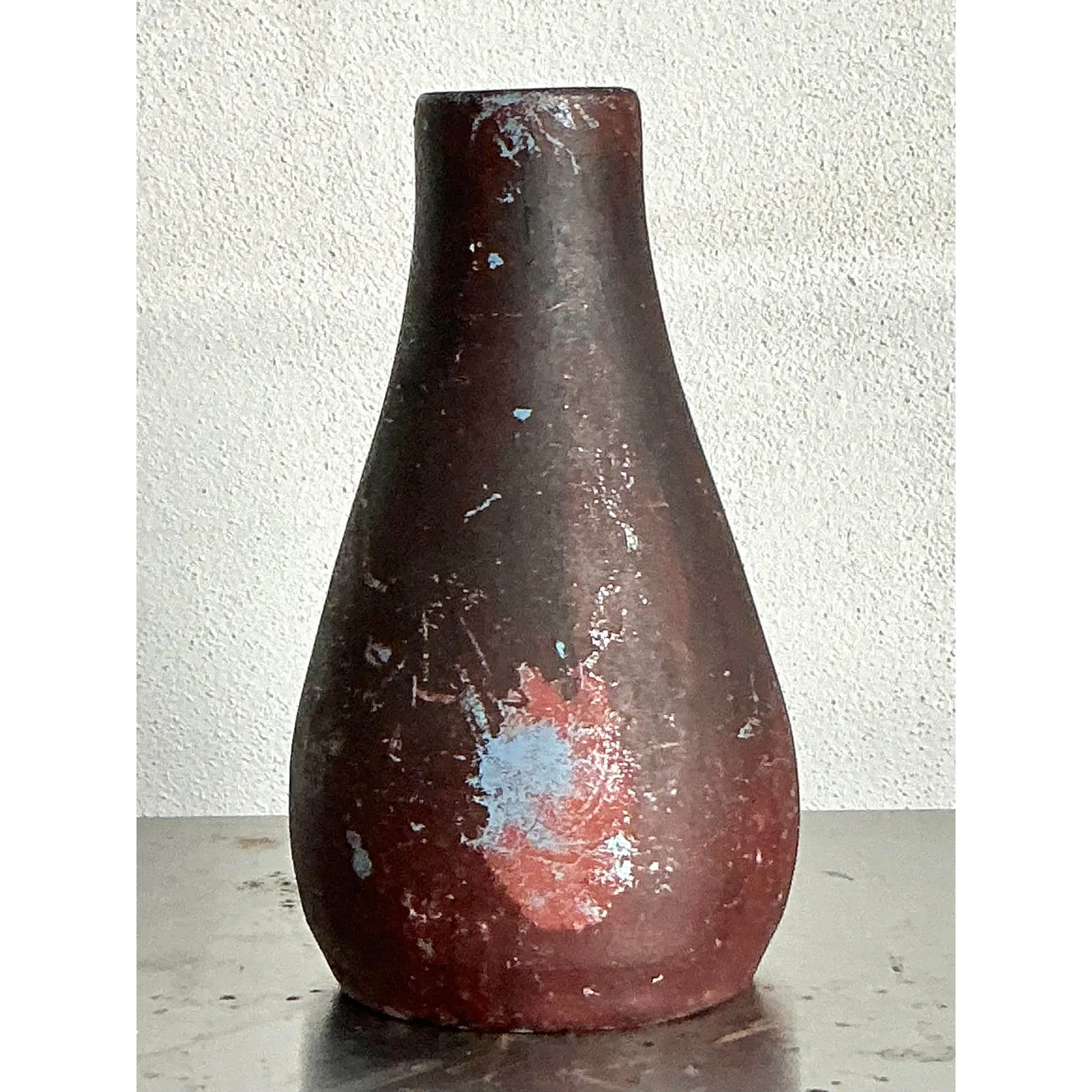 Vintage Boho Studio Pottery Vase - Earthenware, 4.5W x 7.5H — additional photo 4