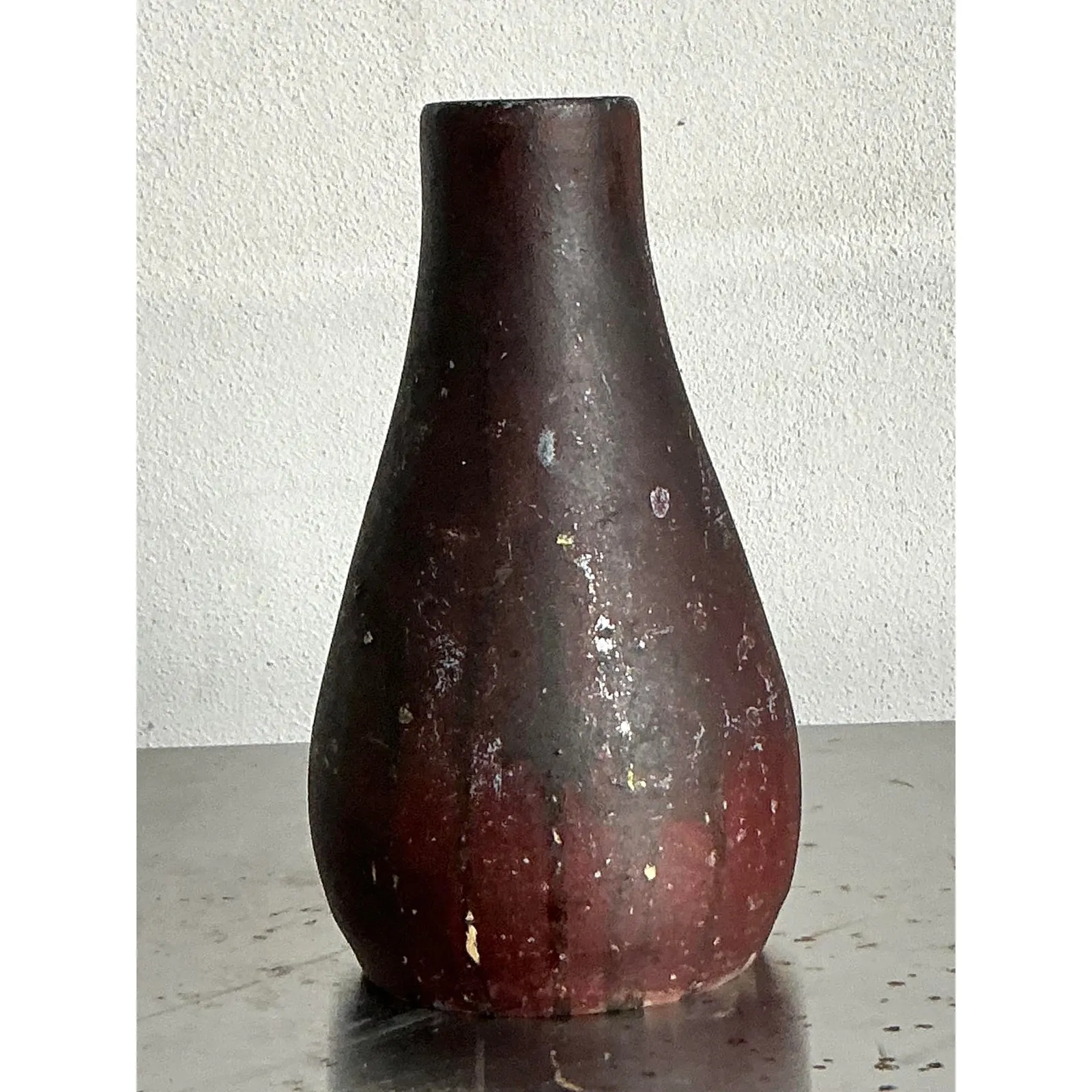 Vintage Boho Studio Pottery Vase - Earthenware, 4.5W x 7.5H — additional photo 8