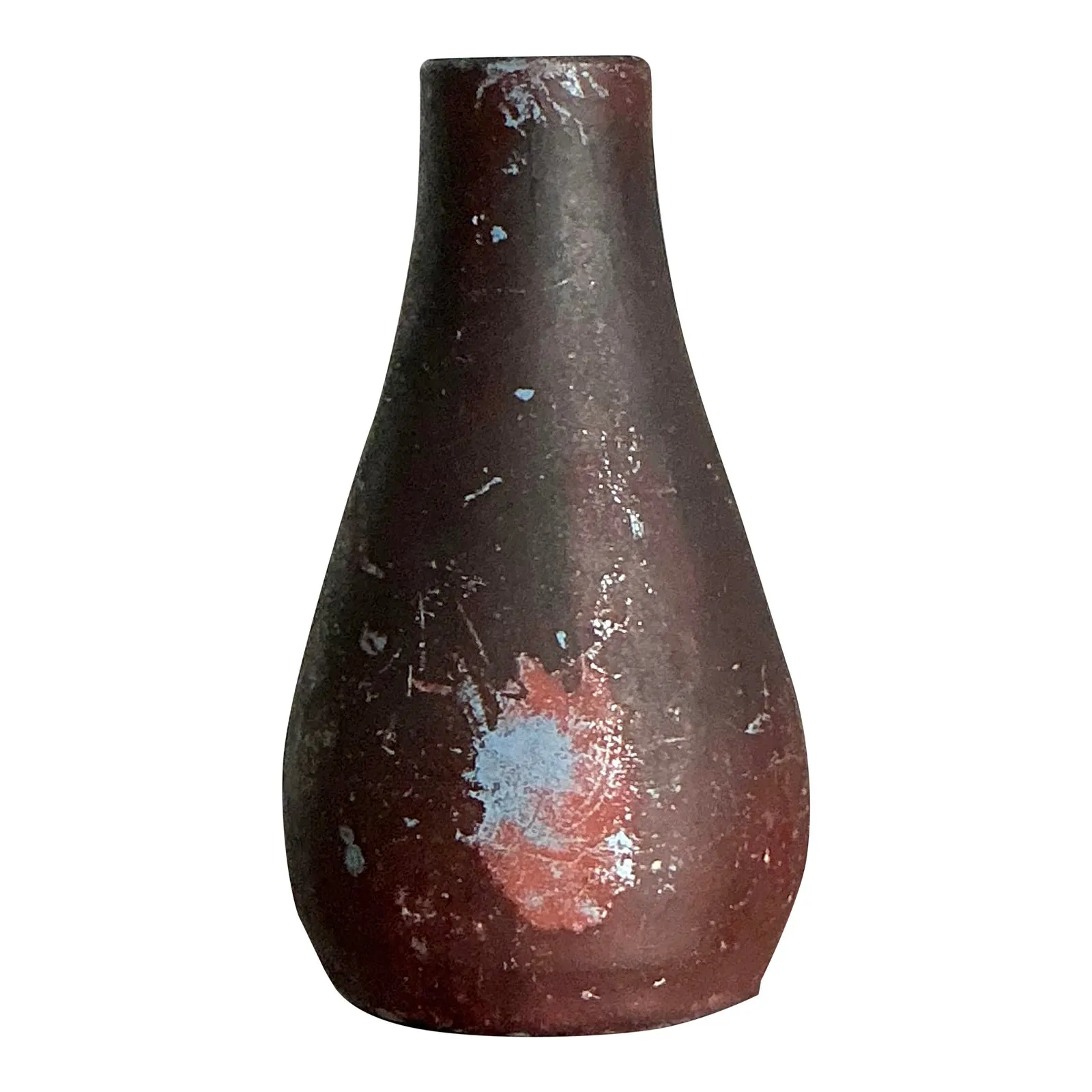 Vintage Boho Studio Pottery Vase - Earthenware, 4.5W x 7.5H — additional photo 1