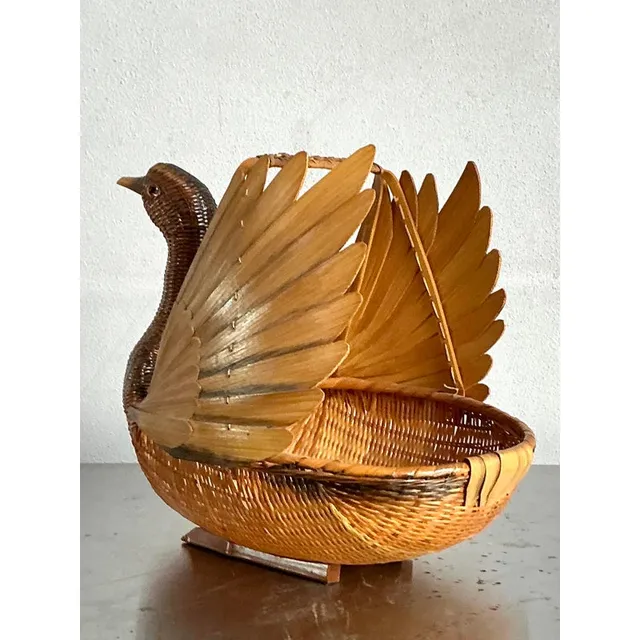 Vintage Shanghai Handicrafts Weave Duck Basket — additional photo 4