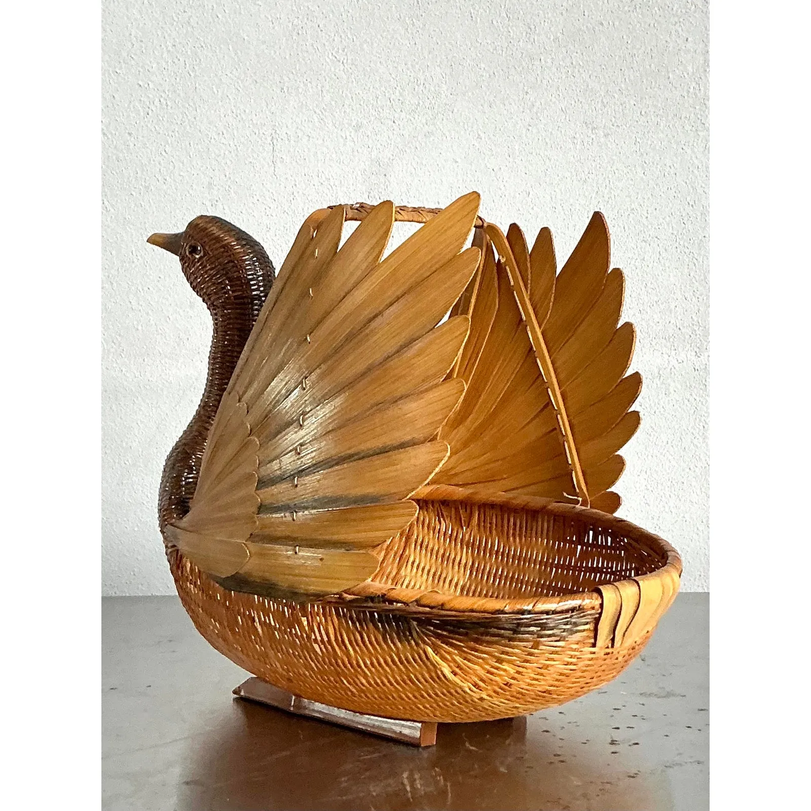 Vintage Shanghai Handicrafts Weave Duck Basket — additional photo 5