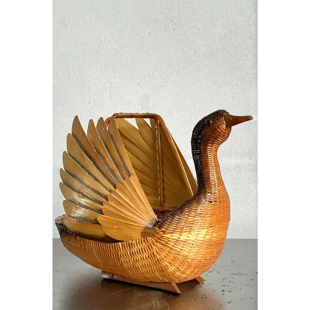 Vintage Shanghai Handicrafts Weave Duck Basket — additional photo 6