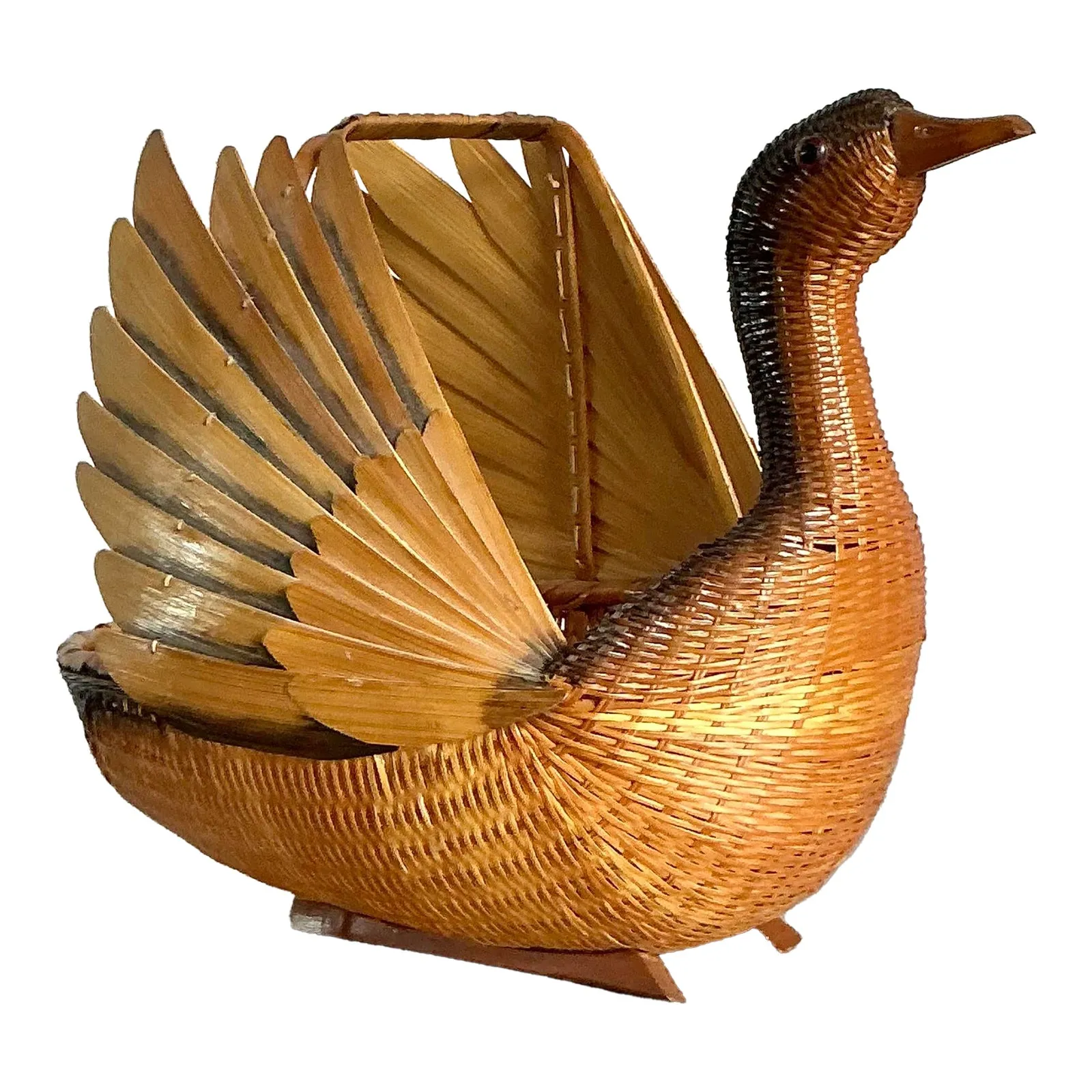 Vintage Shanghai Handicrafts Weave Duck Basket