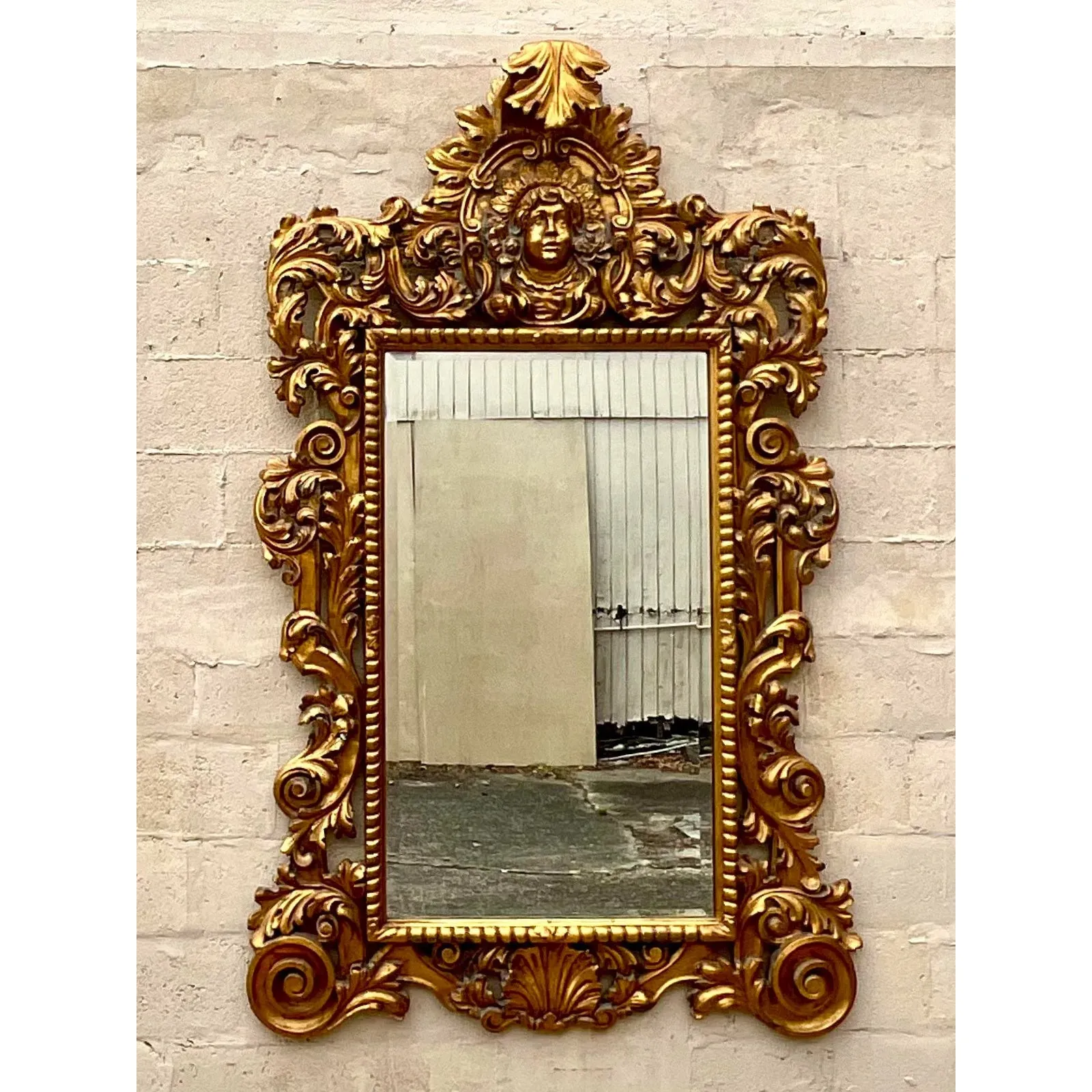 Vintage Boho Monumental Carved Gilt Mirror — additional photo 7