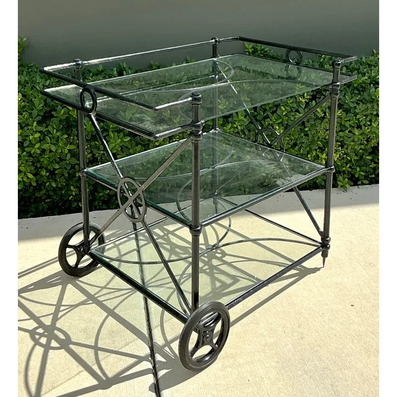Vintage Regency Wrought Iron Target Dry Bar — additional photo 1
