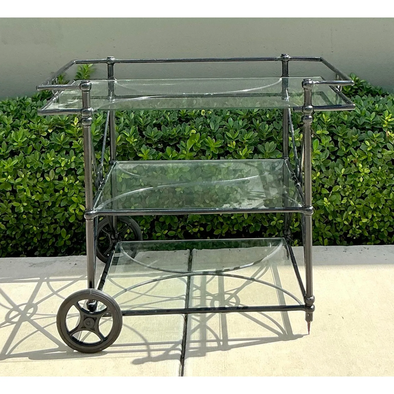 Vintage Regency Wrought Iron Target Dry Bar — additional photo 6