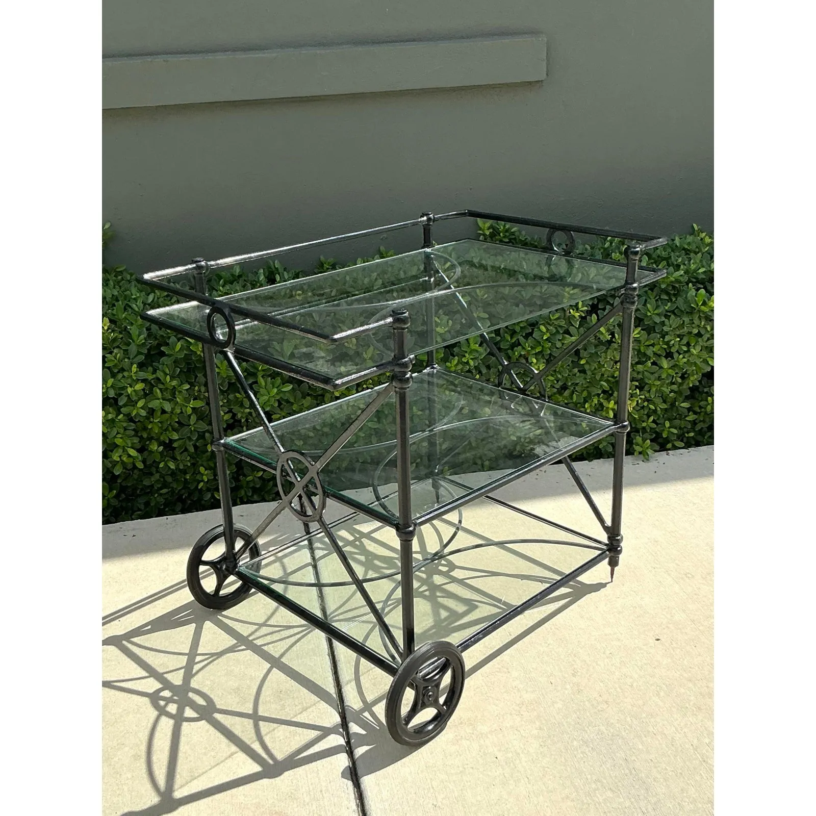 Vintage Regency Wrought Iron Target Dry Bar — additional photo 7