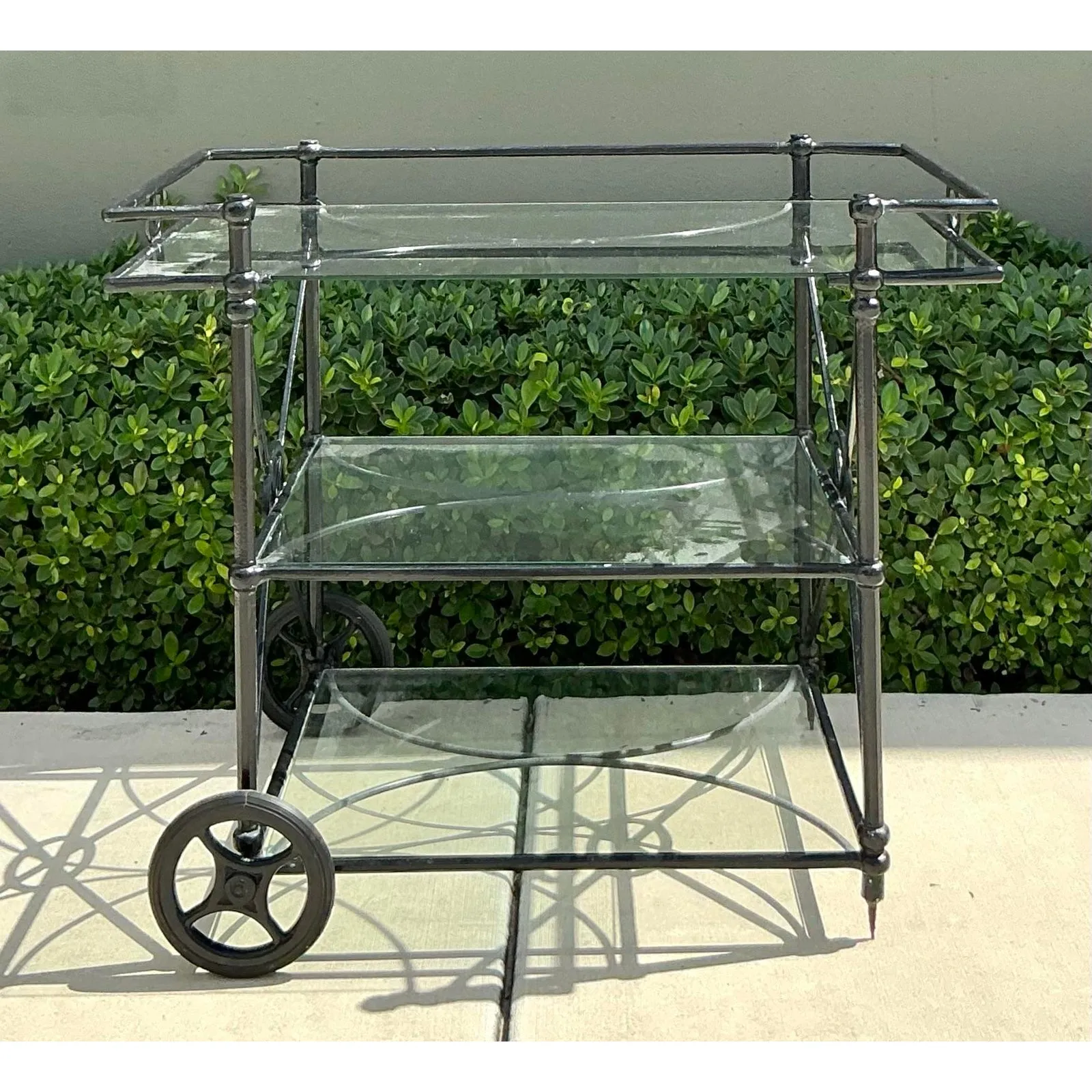 Vintage Regency Wrought Iron Target Dry Bar — additional photo 8