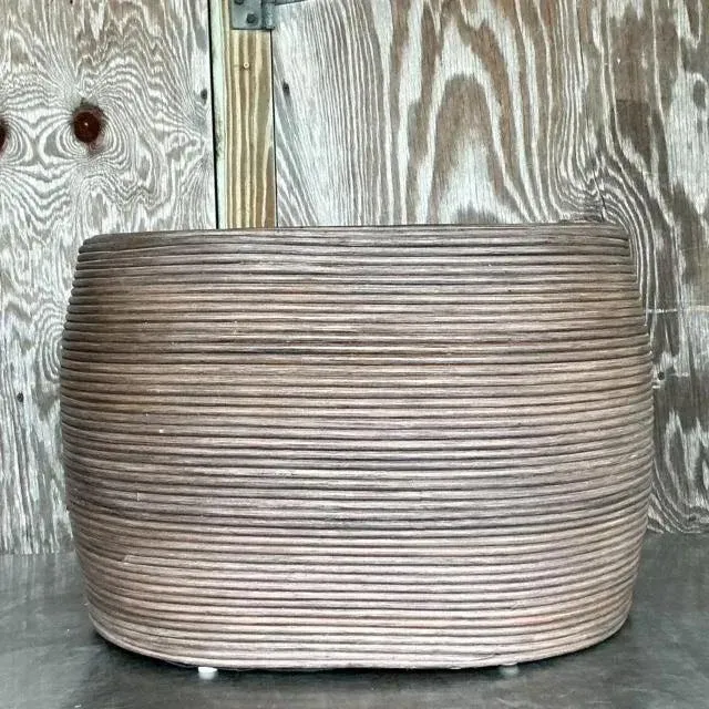 Vintage Coastal Pencil Reed Coffee Table — additional photo 1