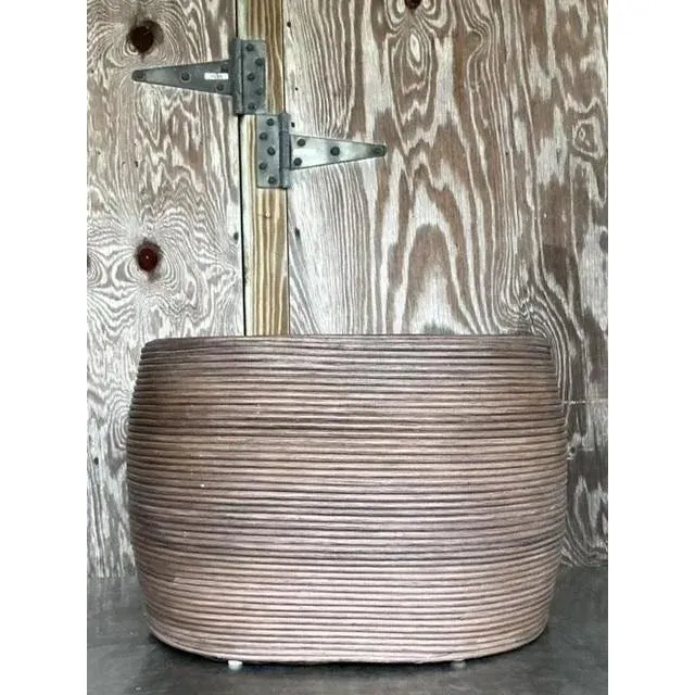 Vintage Coastal Pencil Reed Coffee Table — additional photo 3