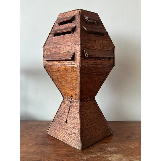 Vintage Boho Folk Art Match Stick Lamp — additional photo 4