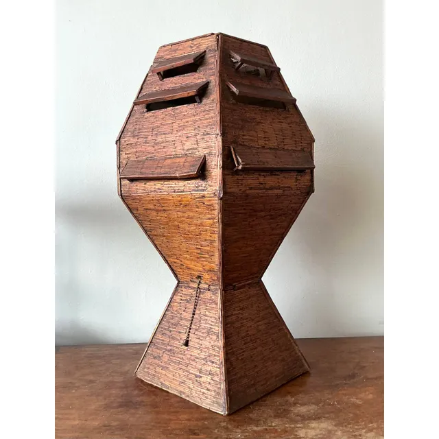 Vintage Boho Folk Art Match Stick Lamp — additional photo 7