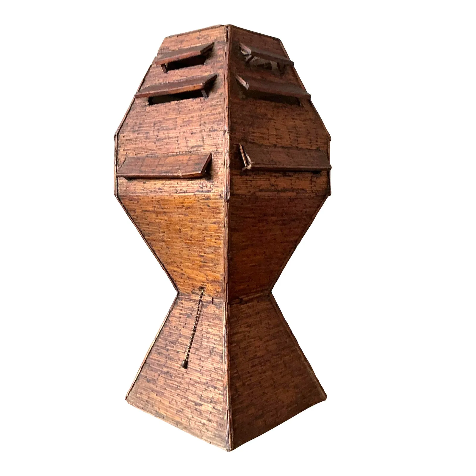 Vintage Boho Folk Art Match Stick Lamp — additional photo 1