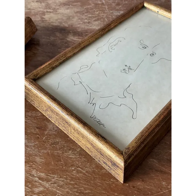 Vintage Boho 1964 Original Sketch of Man — additional photo 4