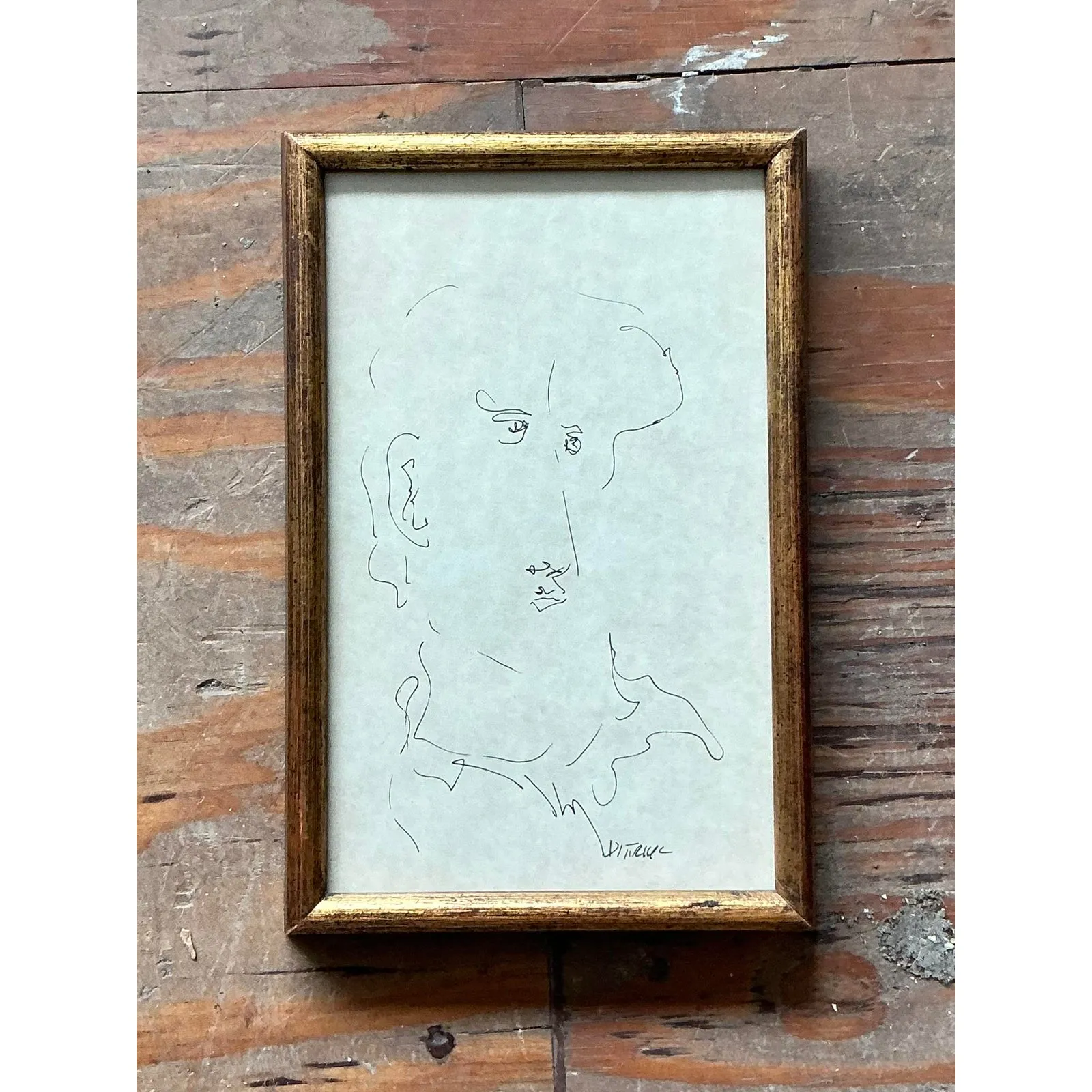 Vintage Boho 1964 Original Sketch of Man — additional photo 6