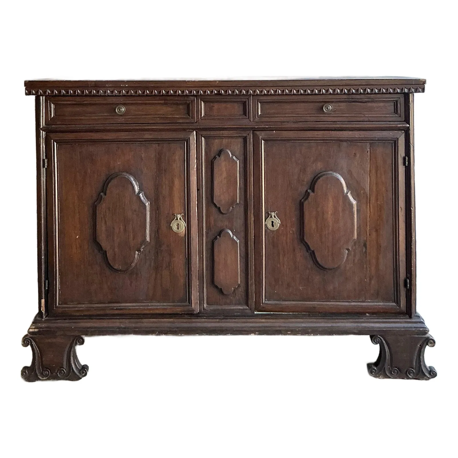 Vintage Boho 18 Century Tuscan Walnut Buffet — additional photo 1