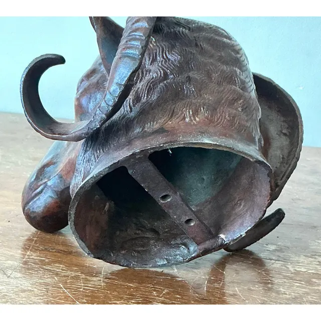 Vintage Boho Cast Bronze Rams Head — additional photo 8