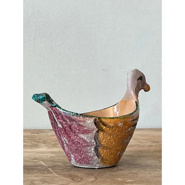 Vintage Boho Hand Painted Bird Bowl — additional photo 6