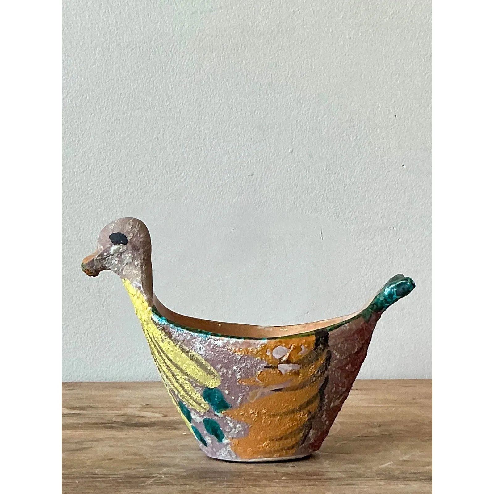 Vintage Boho Hand Painted Bird Bowl — additional photo 7