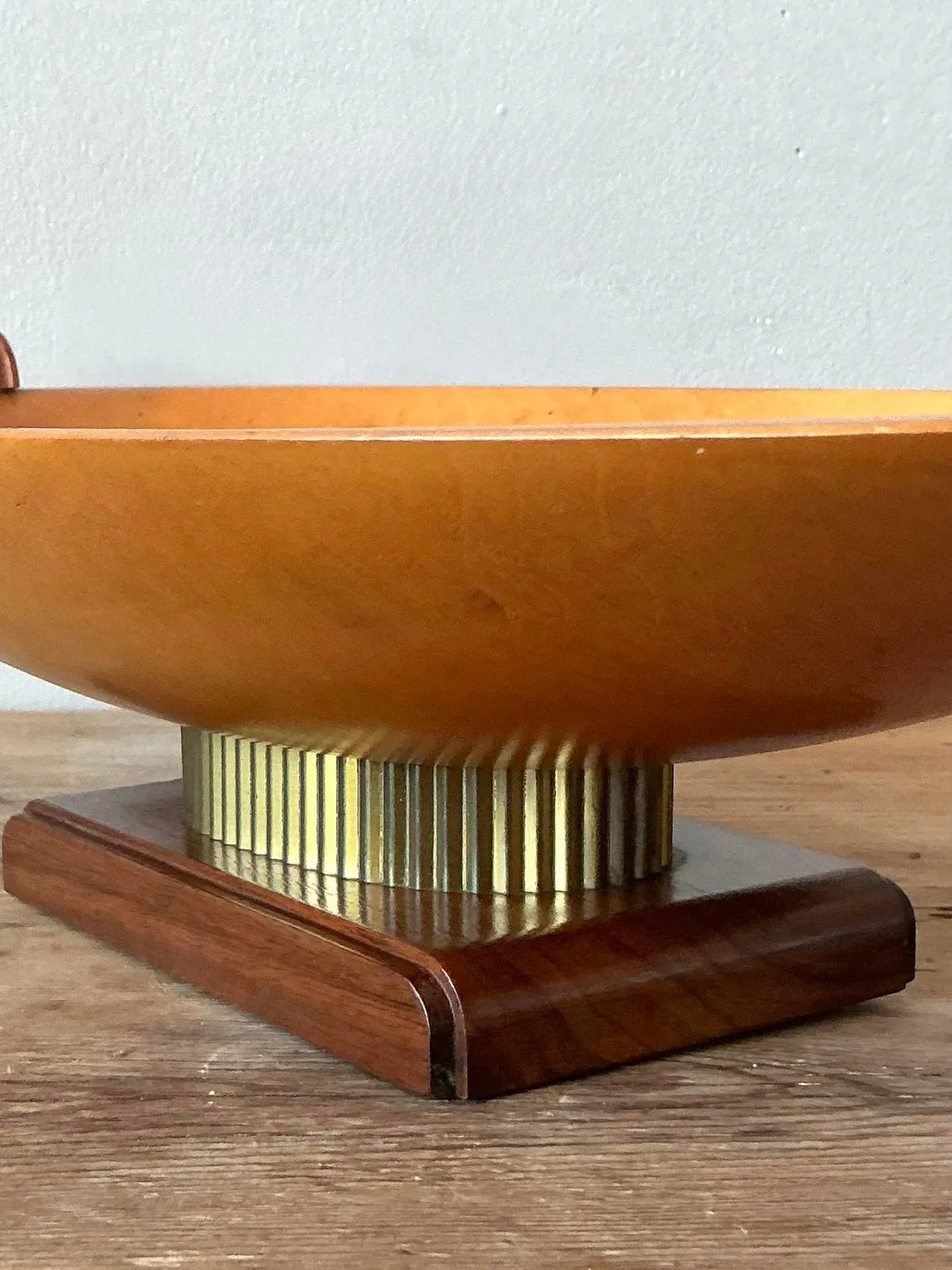 Vintage Postmodern Carved Wooden Centerpiece Bowl — additional photo 3