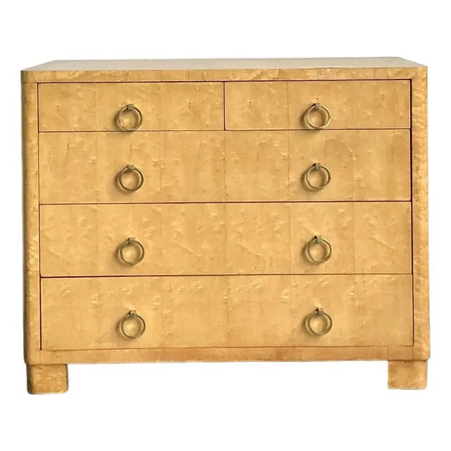 Vintage Boho Burl Wood Chest of Drawers — additional photo 2
